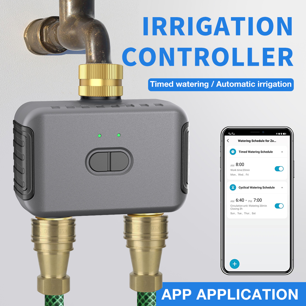 Smart Garden Sprinkler - Tuya 2 Zone Watering Timer Garden