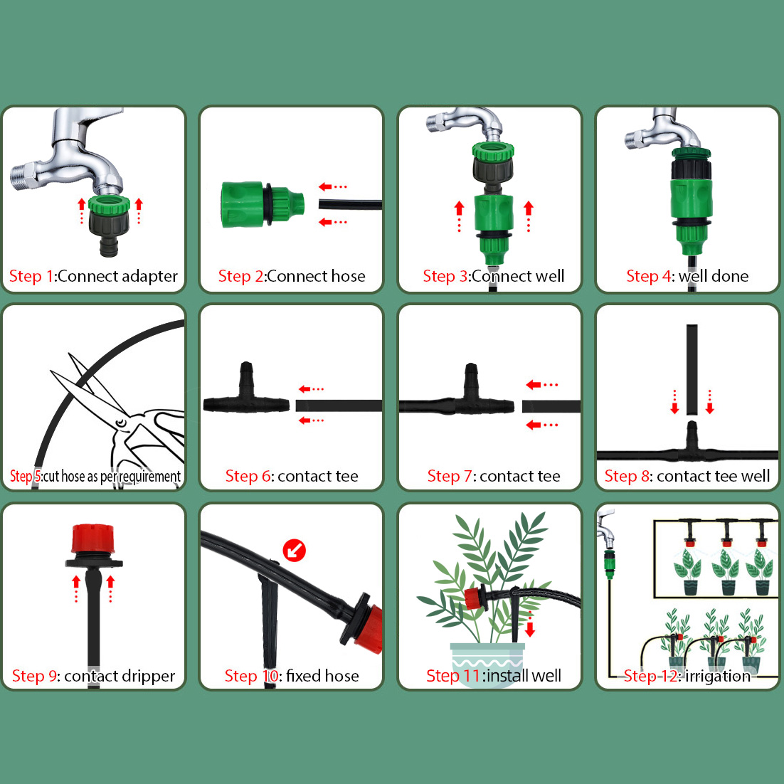 Greenhouse 15M-30M DIY Drip Ir - Smart Garden Sprinkler ulasan dan harga