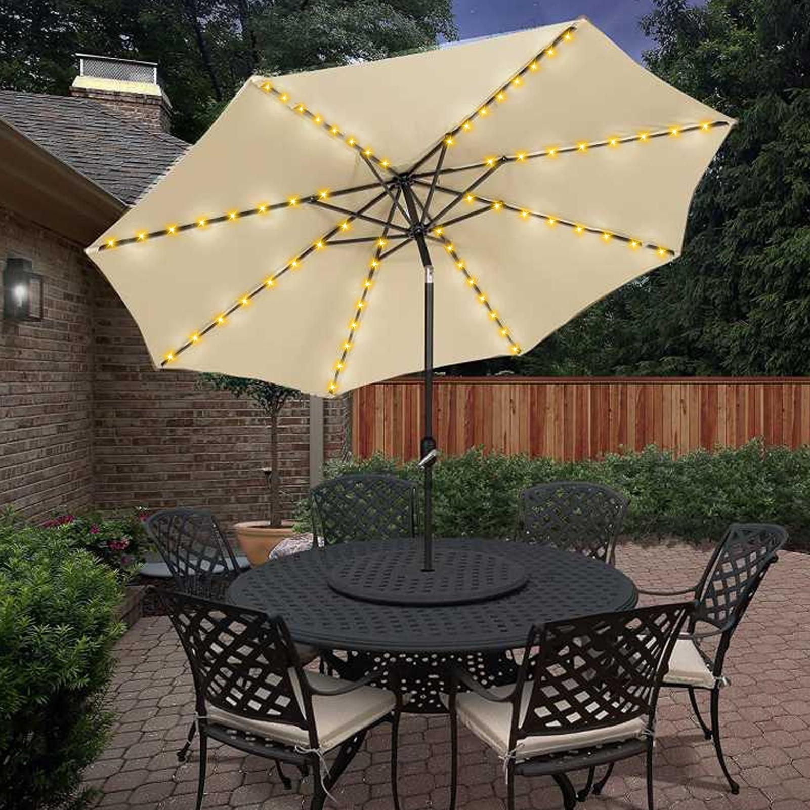 104 LED Solar Power Patio Umbr - Smart Garden Umbrella ulasan dan harga