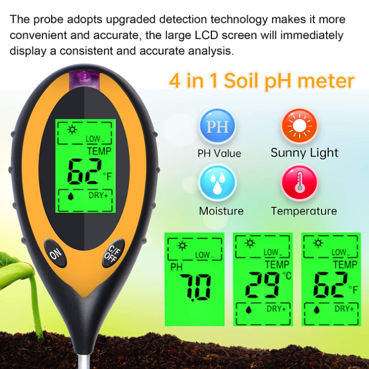4 in 1 PH Light Temp Moisture  - Soil Test Digital ulasan dan harga