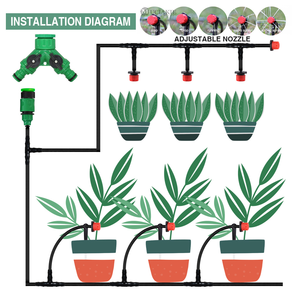 50-5M 1/4'' Hose Adjustable Dr - Smart Garden Sprinkler ulasan dan harga