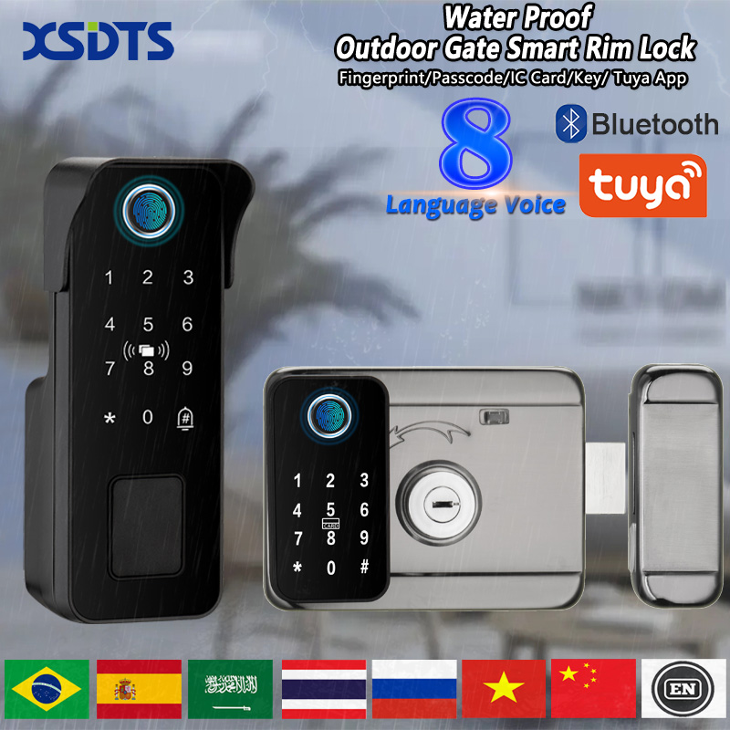 Waterproof Smart Door Lock Fin - App Smart Garden ulasan dan harga