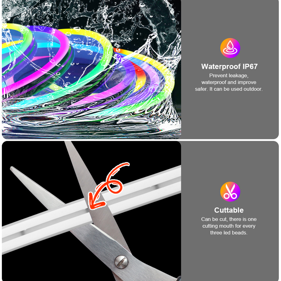 RGBIC LED Neon Strip 12V 96LED - App Smart Garden ulasan dan harga