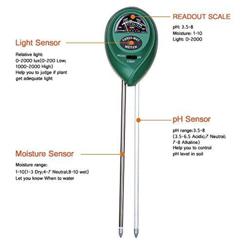 3 in 1 Soil PH Meter Sunlight  - Soil Test Digital ulasan dan harga