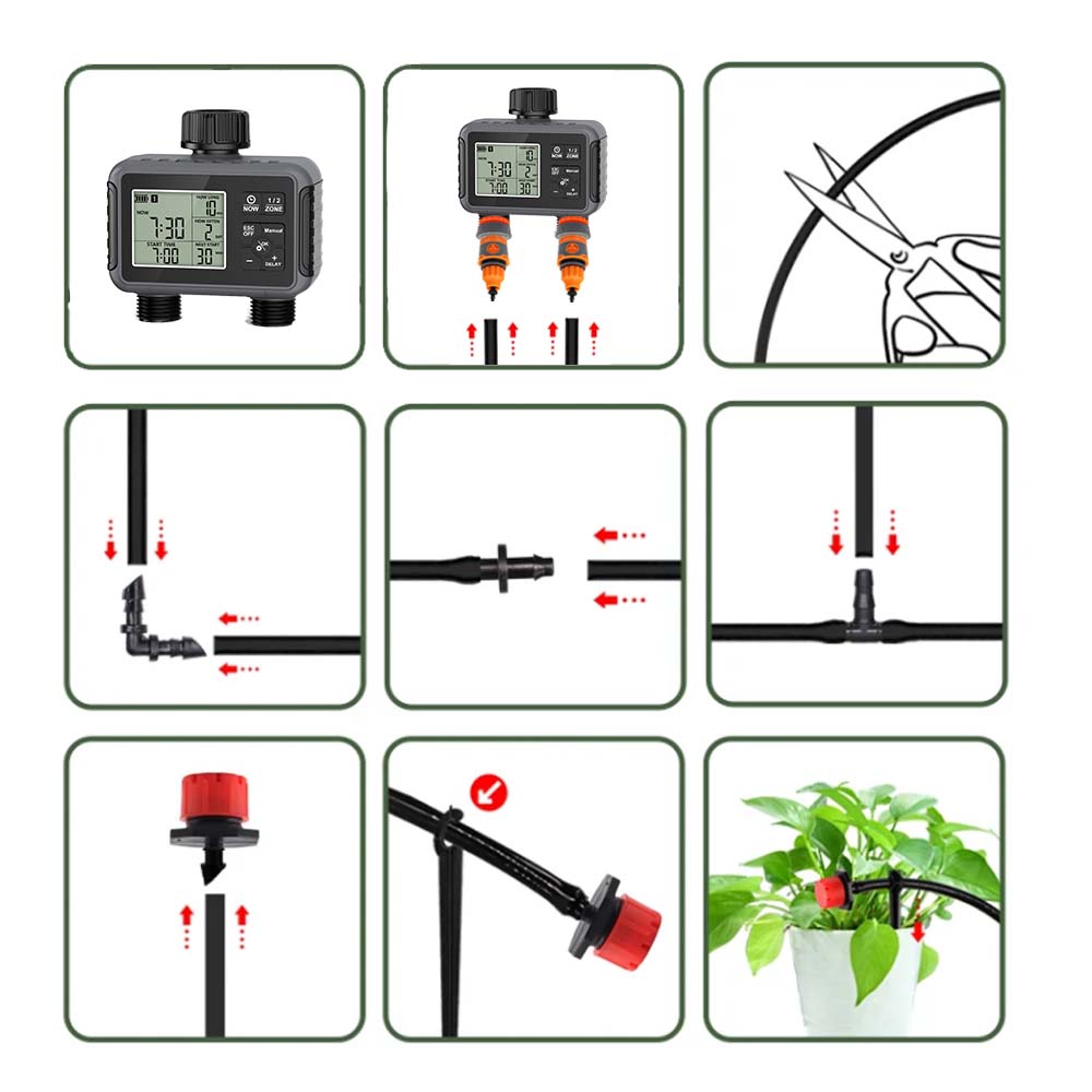 Dual Zone Independent Display  - Smart Garden Sprinkler ulasan dan harga