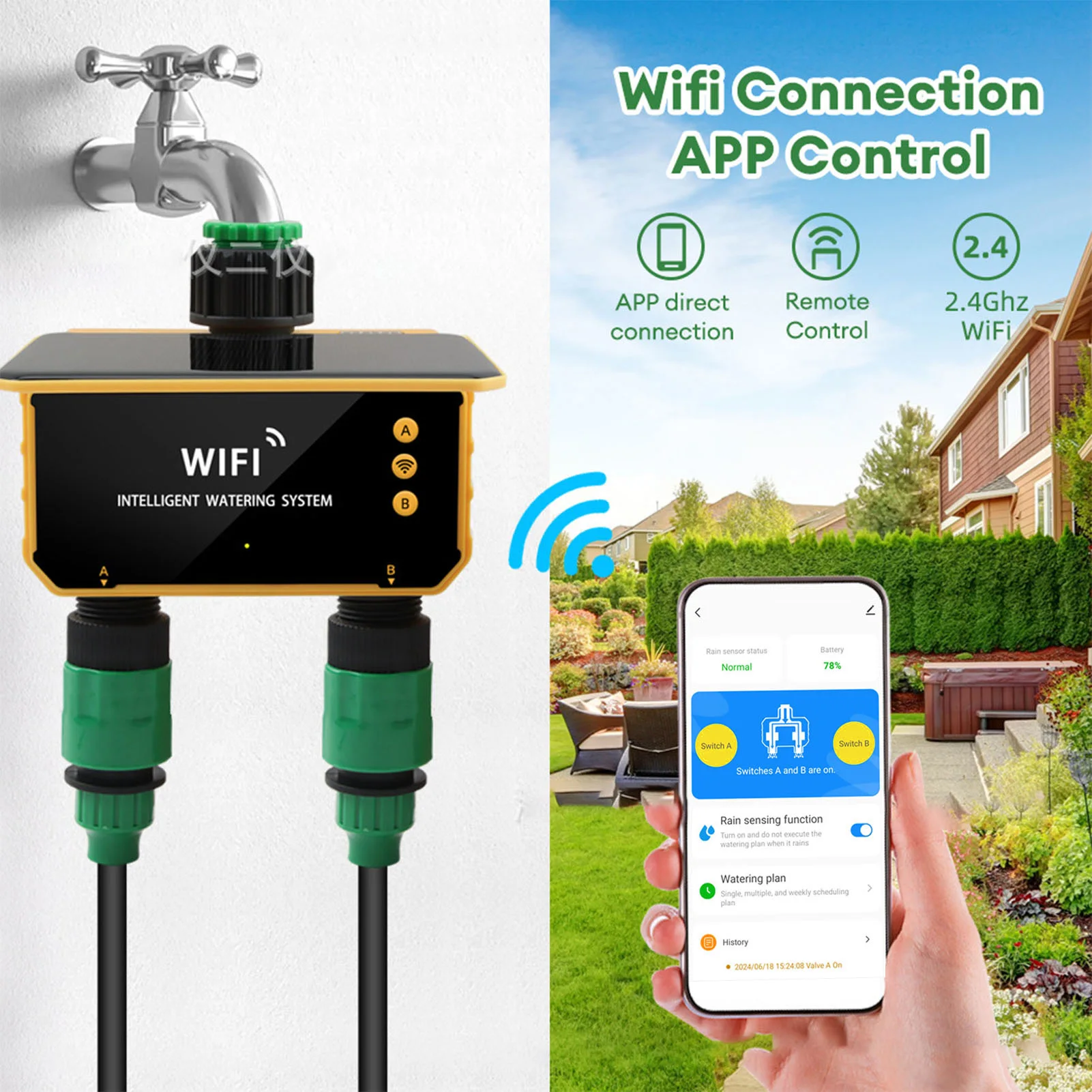 Solar WiFi Smart Irrigation Ti - Smart Garden Sprinkler ulasan dan harga