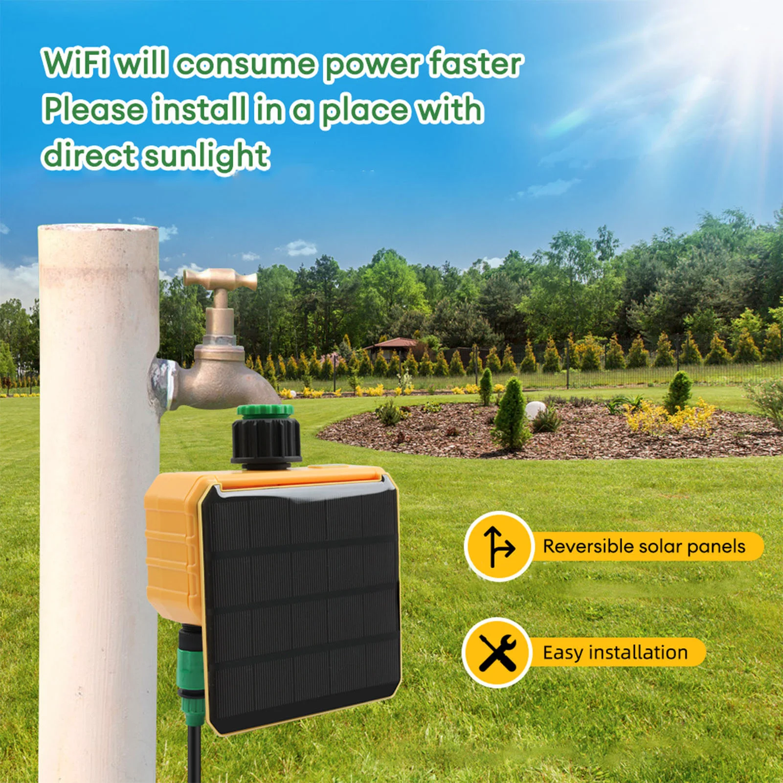 Solar WiFi Smart Irrigation Ti - Smart Garden Sprinkler ulasan dan harga